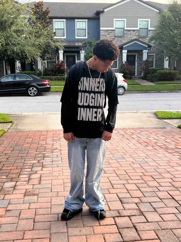 SINNERS JUDGING SINNERS Double Layer Tee